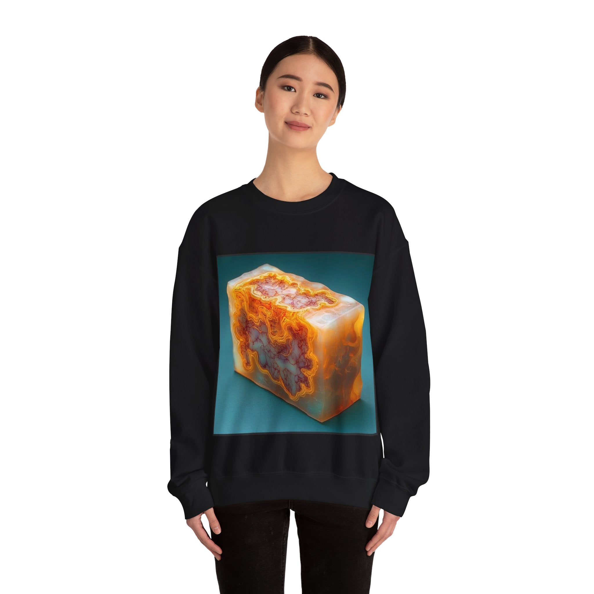 Amber Block Cross-Section Sweatshirt — Histotechnology by Canvas & Click (view 4)