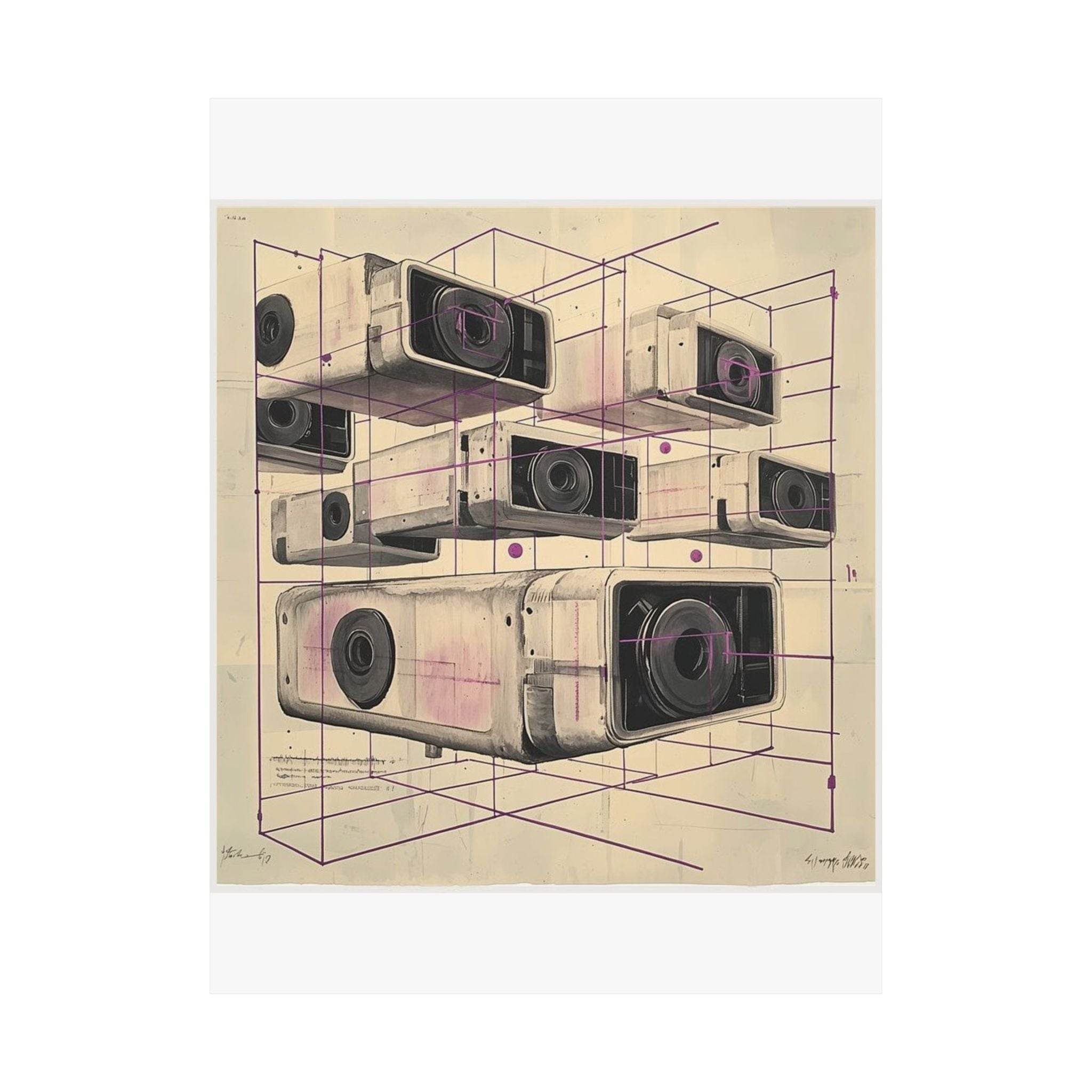 Cassette Grid Architecture Art Print — Histotechnology by Canvas & Click (view 4)